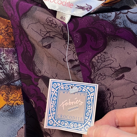 Chic Abstract Midi Skirt in Purple and Orange - Picture 7 of 8